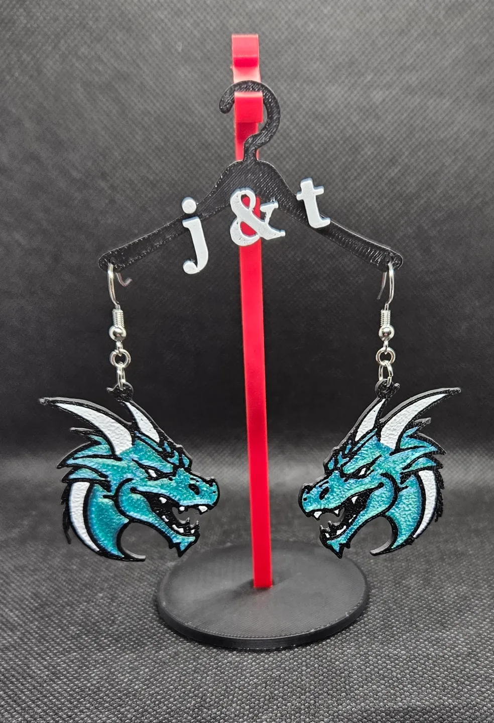 Dragon head2 earrings view 2