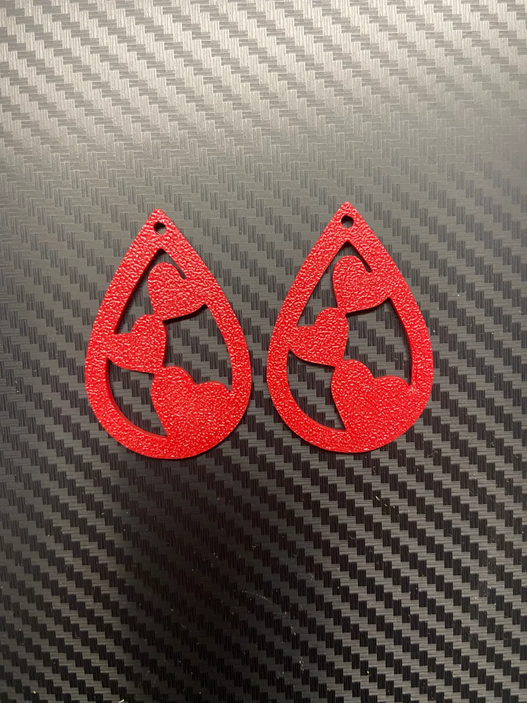 Heart earrings view 2
