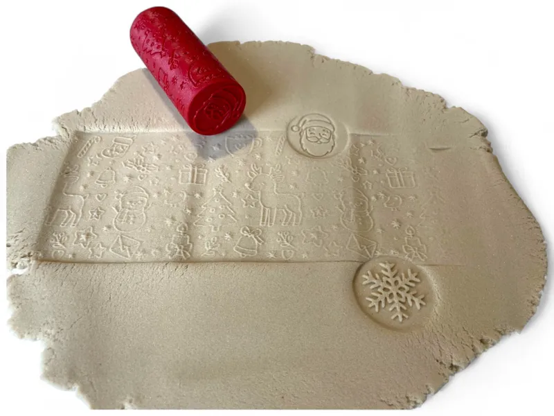 Christmas Play Dough Stamp Roller