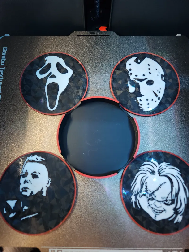 horror coasters with holder