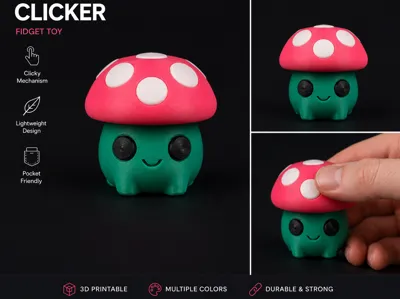 Mushroom Clicker – Cute Fidget Toy NO AMS 