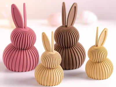 Minimal Easter Bunny Japandi ribbed decor