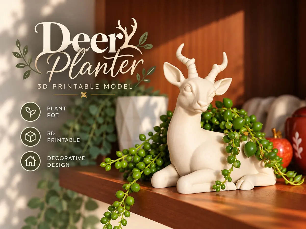 Deer Vase and planter - Free 3D Print Model - MakerWorld