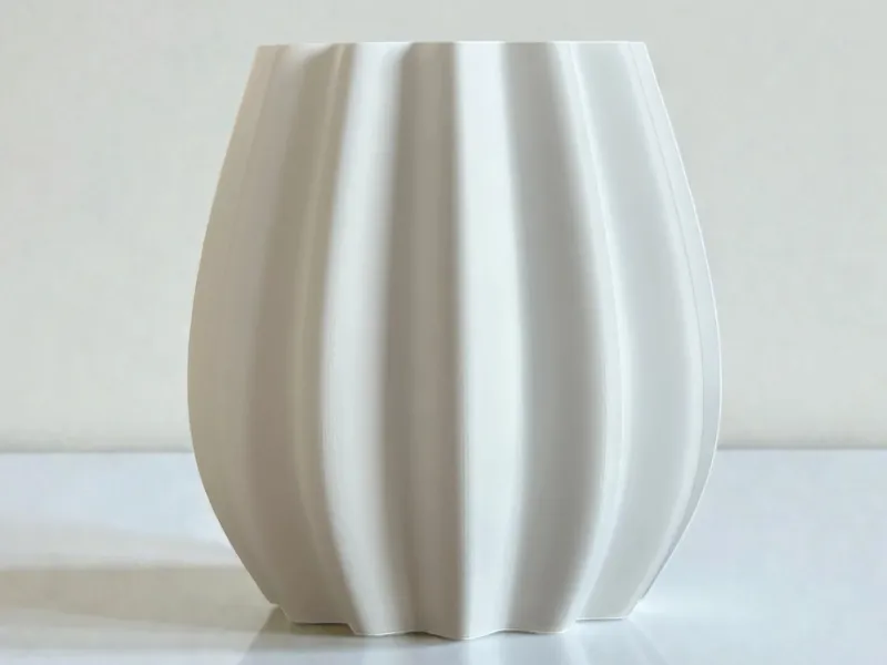 Elegant Ribbed Vase | Watertight | Easy Print