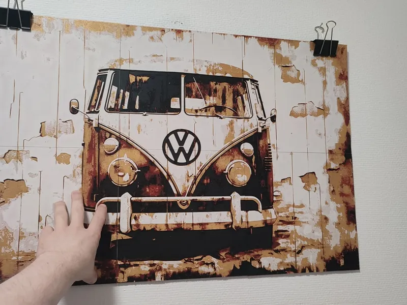 4-color 6 Plate Hueforge VW Van Wall Decoration