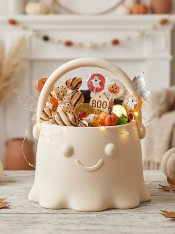 Adorno temático: Ghost Candy Basket – Cute Halloween Treat Holder — vista de referencia 2
