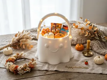 Adorno temático: Ghost Candy Basket – Cute Halloween Treat Holder — vista de referencia 5