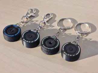 Modern F1 Wheel Keychain