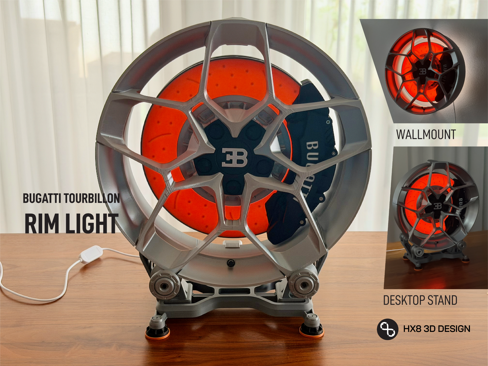 Bugatti Tourbillon Burning Brake Rim Light by HX8 3D model