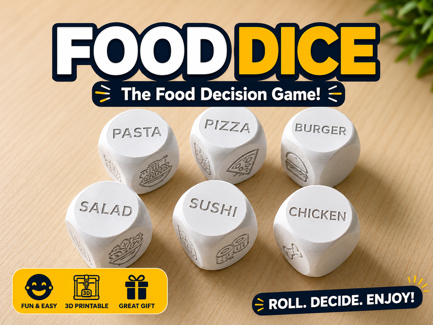 Food Decision Dice Game - What Should We Eat? - 1