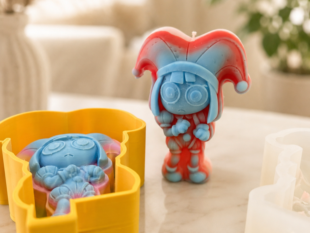 Pomni-Inspired Candle Mold (Fan-Inspired Design) 