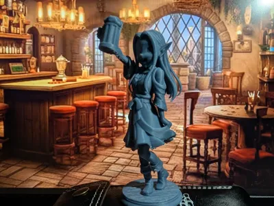 Tavern Elf | Fantasy Cute Chibi Model