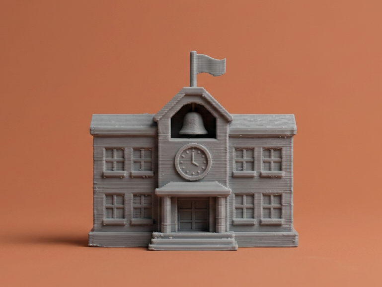 Mini School Building –  Diorama Model