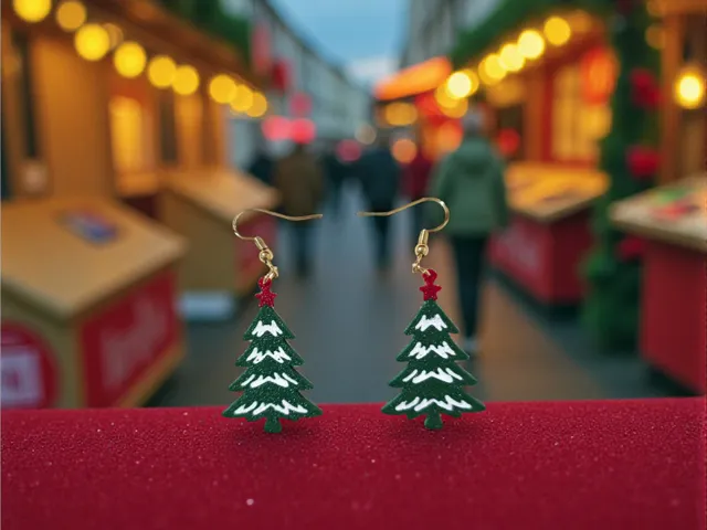 Snow-covered Christmas tree v2 earrings