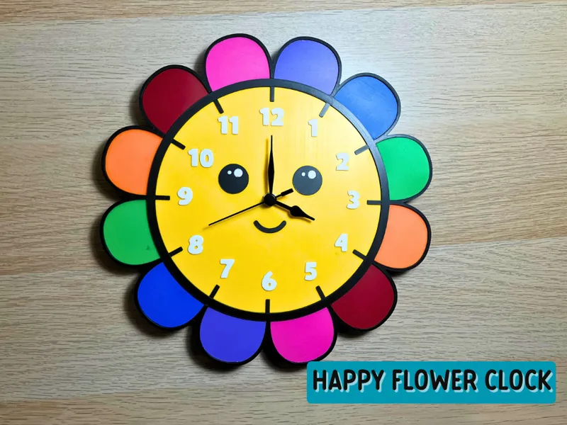 Happy Flower Clock Design