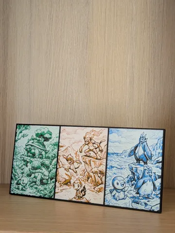 Marco decorativo: Sinnoh Starter Evolutions Pokemon Hueforge & Frame — vista de referencia 2