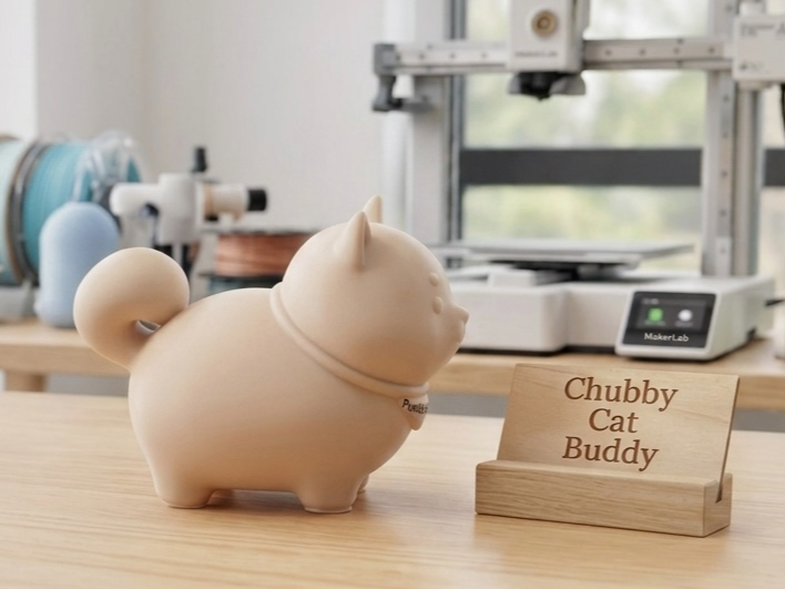Miniatura 1 do modelo 3D Chubby Cat Buddy 
