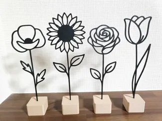 Wire Flower Objects + 2 Base Types