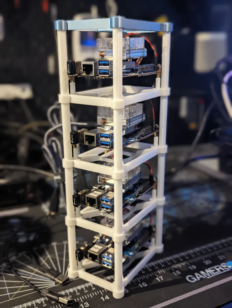 OrangePi5 Stackable Tower Stand with Cooling Fan & Heatsink Compatibility