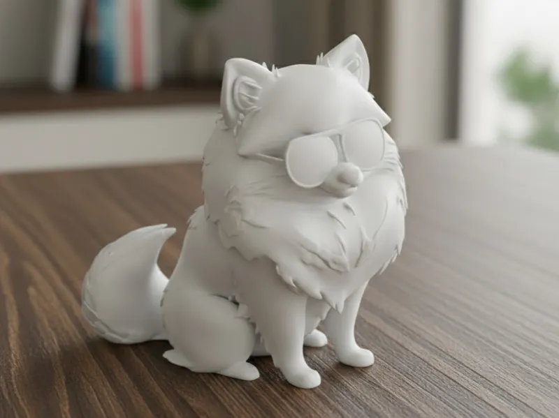 Pomeranian (spitz) dog with glasses