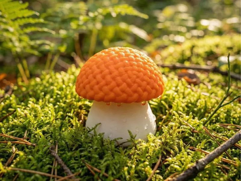 Mushroom Woven Container - Decorative Storage Box