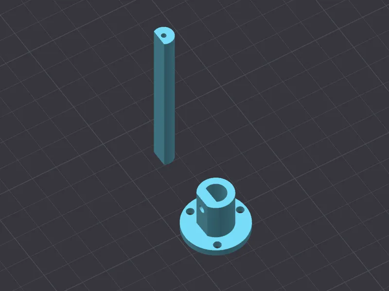 M3_flange and pole_4holes_v1