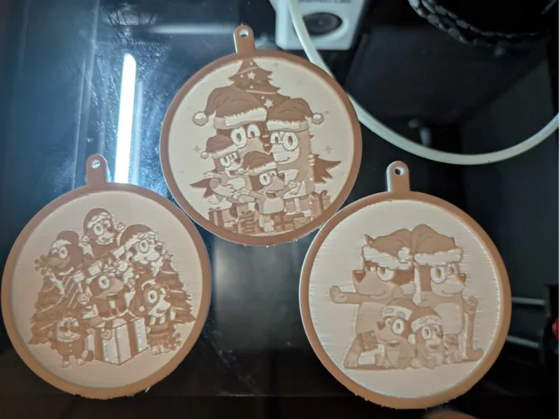 Bluey Christmas Mini Litho ornaments
