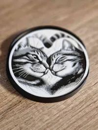 Cat Love Coaster Single 10cm