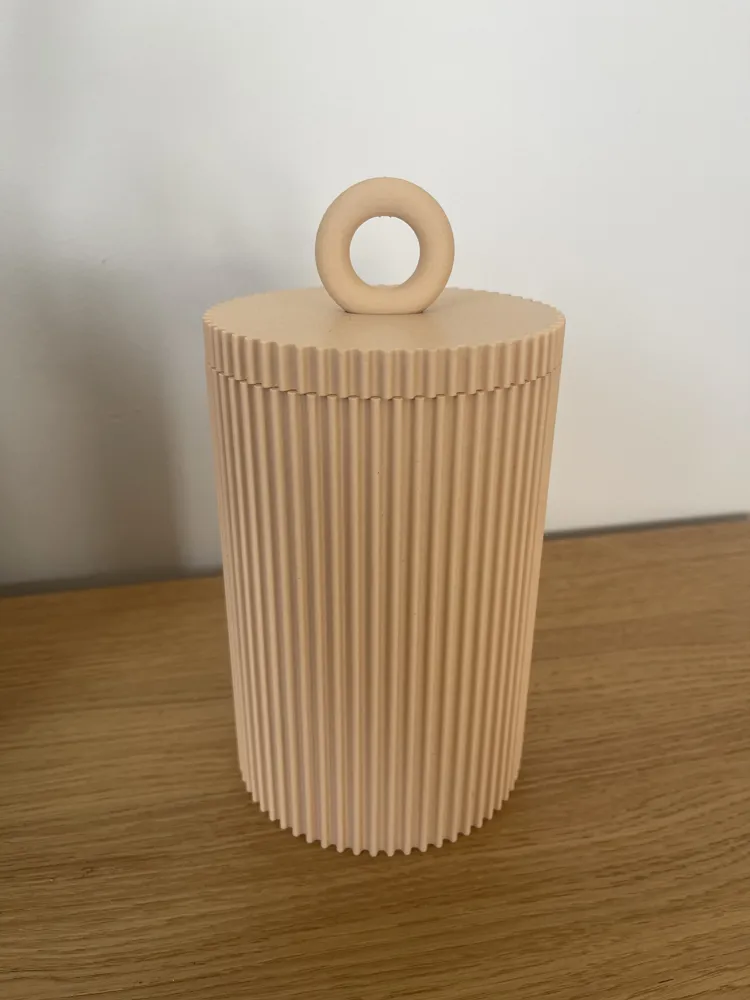 Inka coffee cylinder box with lid slats modern - Free 3D Print Model ...
