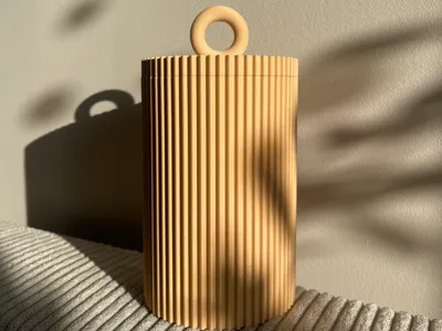 Inka coffee cylinder box with lid slats modern
