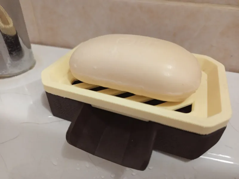 Porta sapone bagnato con canale di scarico