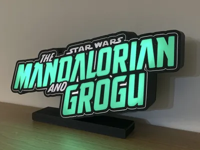 The Mandalorian and Grogu Logo Light Box