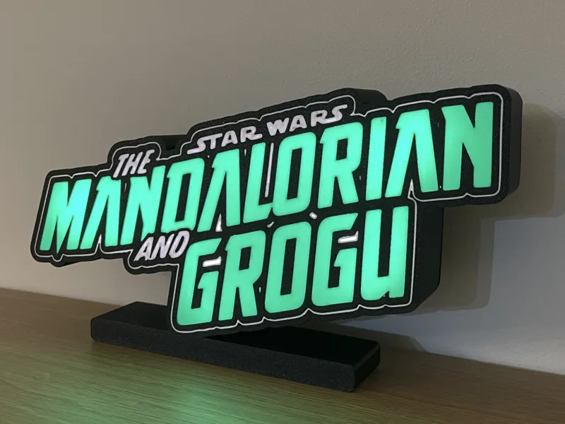 The Mandalorian and Grogu Logo Light Box