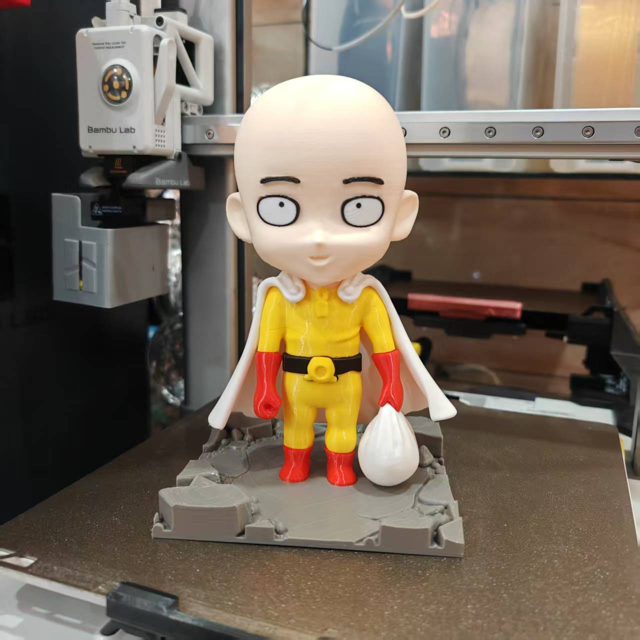 Miniatura 2 do modelo 3D 一拳超人 琦玉 Q版 秃头披风侠