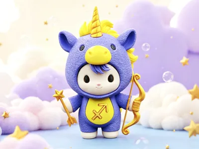 Sagittarius Sagittarius Sagittarius symbol twelve zodiac signs mystery box doll figurine model collectible figure Sagittarius zodiac sign multi-part multi-color AMS-free