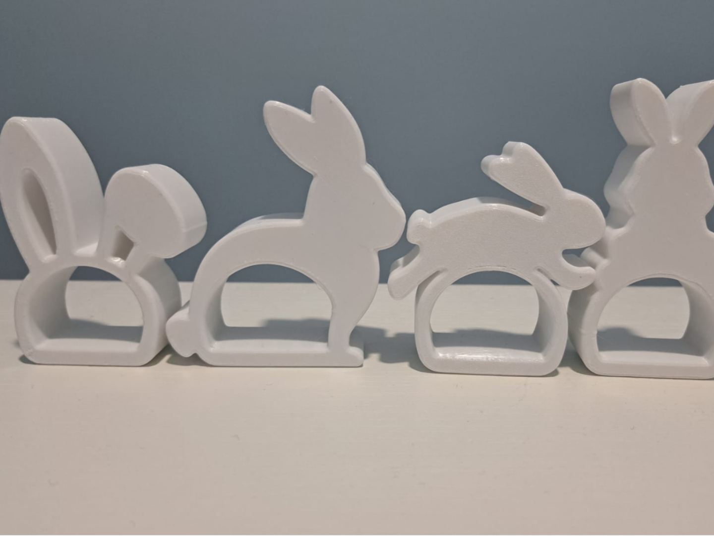Minimalist Easter Bunny Napkin Rings - Set of 4