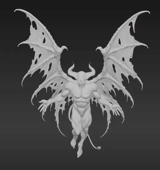 Winged Demon - Free 3D Print Model - MakerWorld