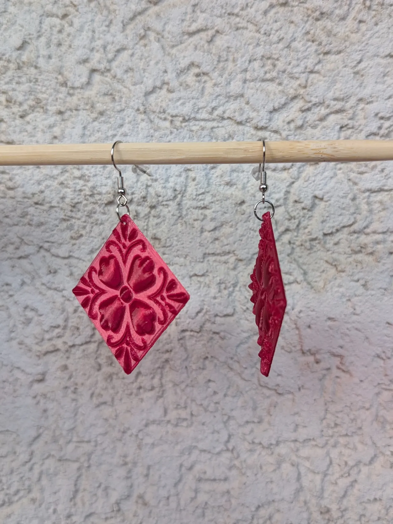 Sea Glass Floral Tile Earrings view 3