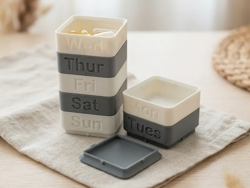 Stacking Snap Together Pill Boxes - Daily & AM/PM