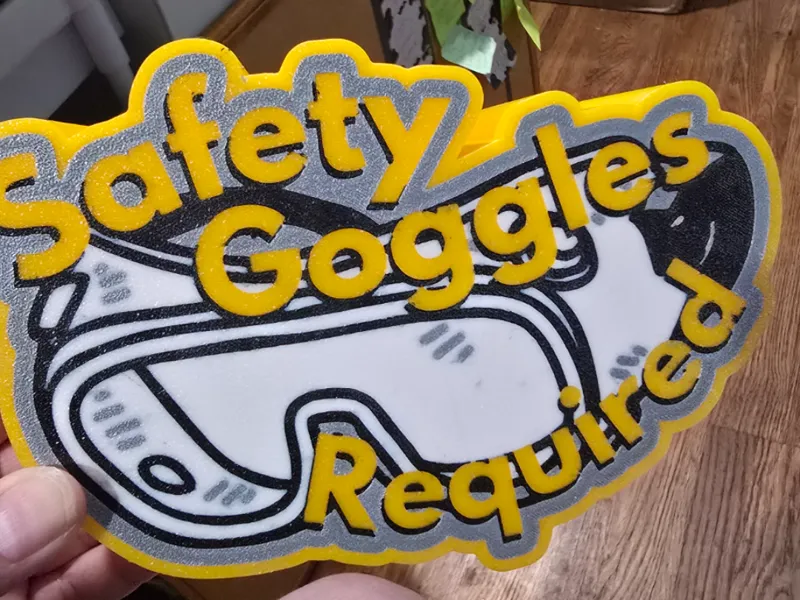 Safety Goggles Required LED Lightbox Warning Sign