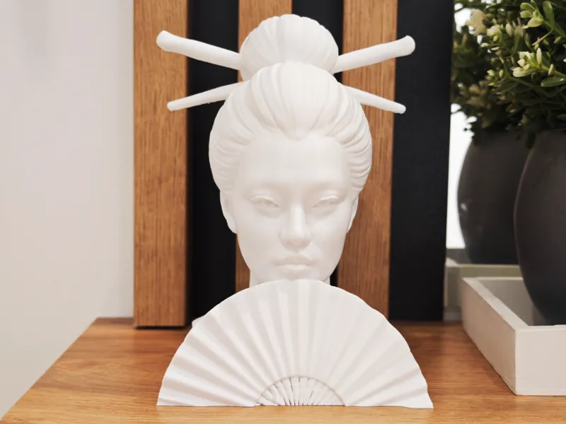 Elegant Geisha Statue - Japanese Art Bust