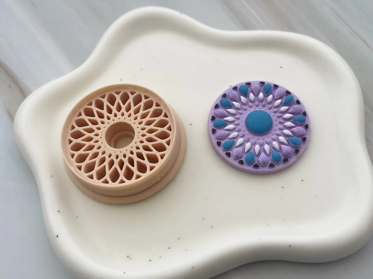 Mandala Polymer Clay Earrings Cutter view 2