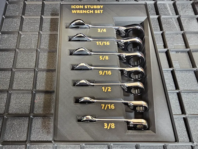 ICON SAE Stubby Ratchet Wrench Set - Gridfinity