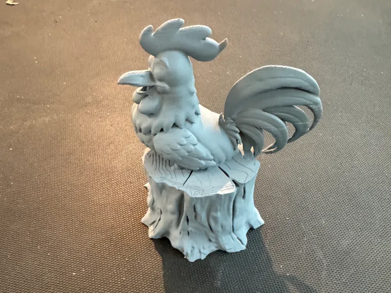 Cartoon Rooster On A Stump