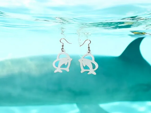 Heart dolphin earrings