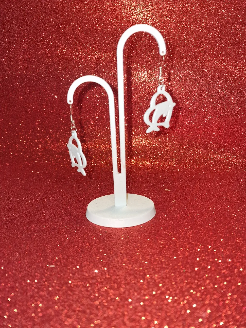 Heart dolphin earrings view 3