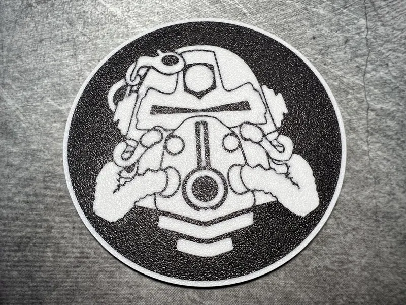 Multimaterial Coaster - Fallout PowerArmor Helmet