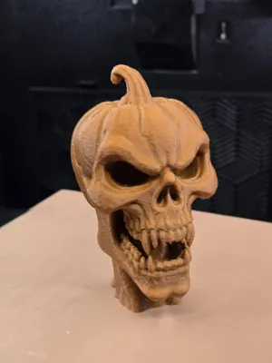 Halloween Pumpkin Skull - Free 3D Print Model - MakerWorld