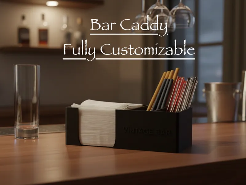 Parametric Custom Bar Caddy | Home Bar Organizer