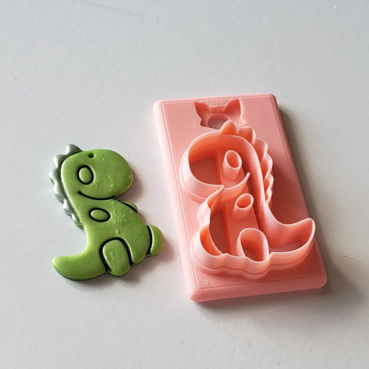 Cute Dino Trex Polymer Clay Earring Cutter view 3